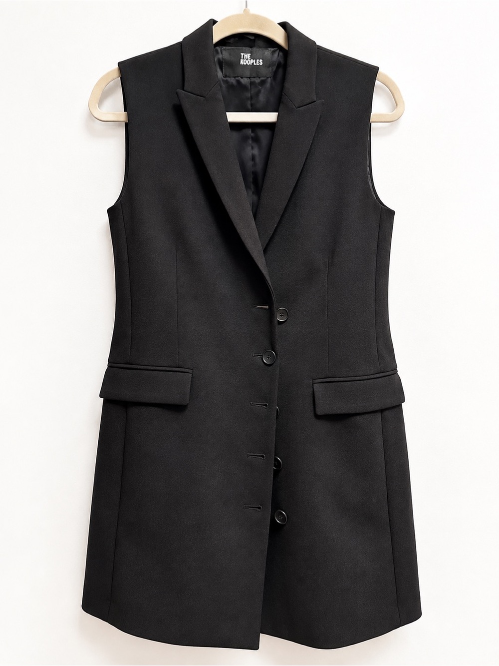 The Kooples Black Sleeveless Blazer Tuxedo Dress Size EU2 / US 4-6